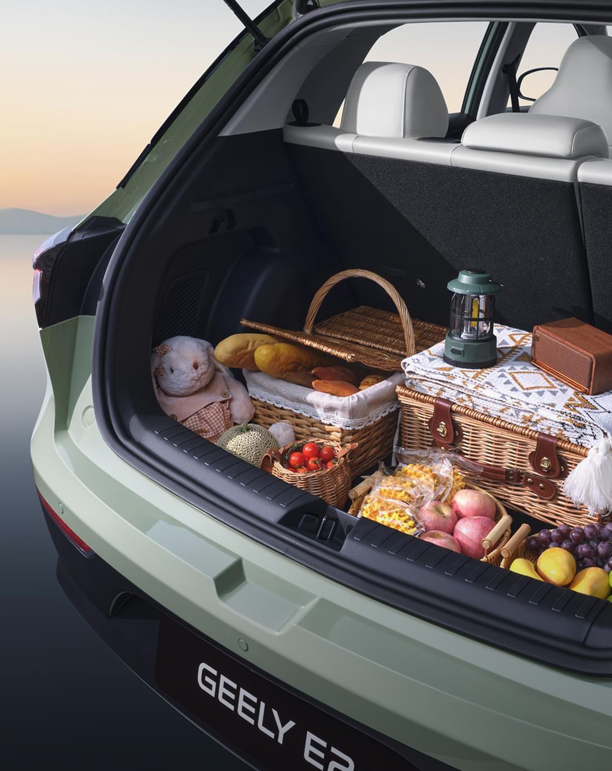 Geely E2 rear boot and cargo space