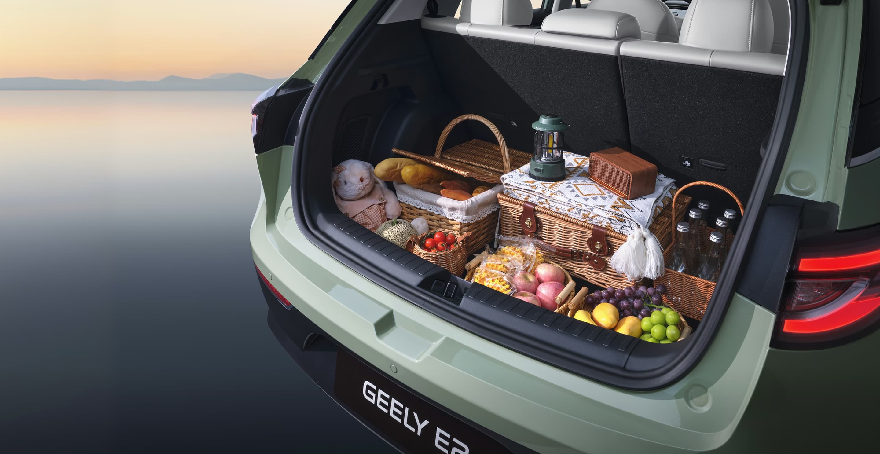 Geely E2 rear boot and cargo space