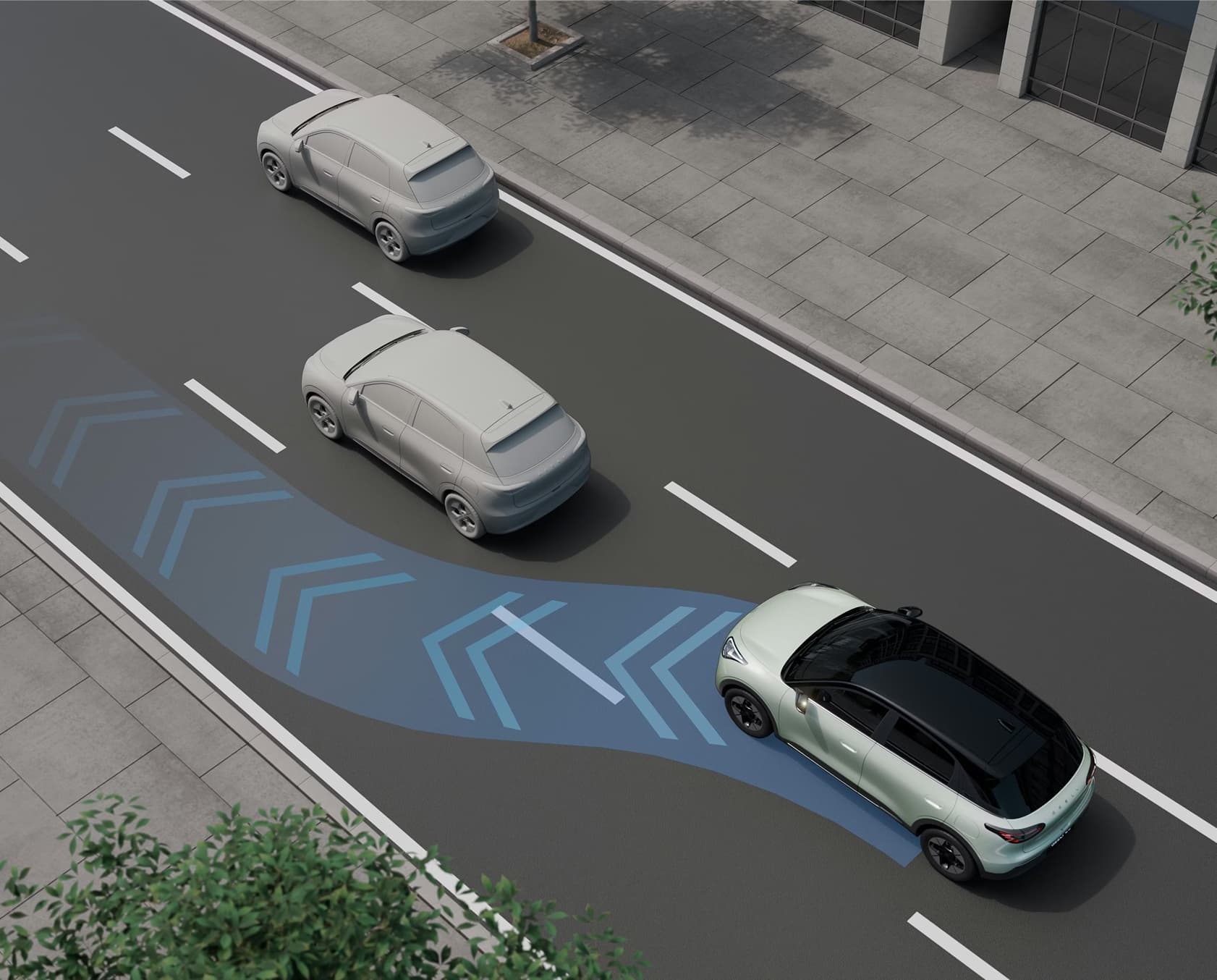 Geely E2 lane changing assist and lane keeping assist