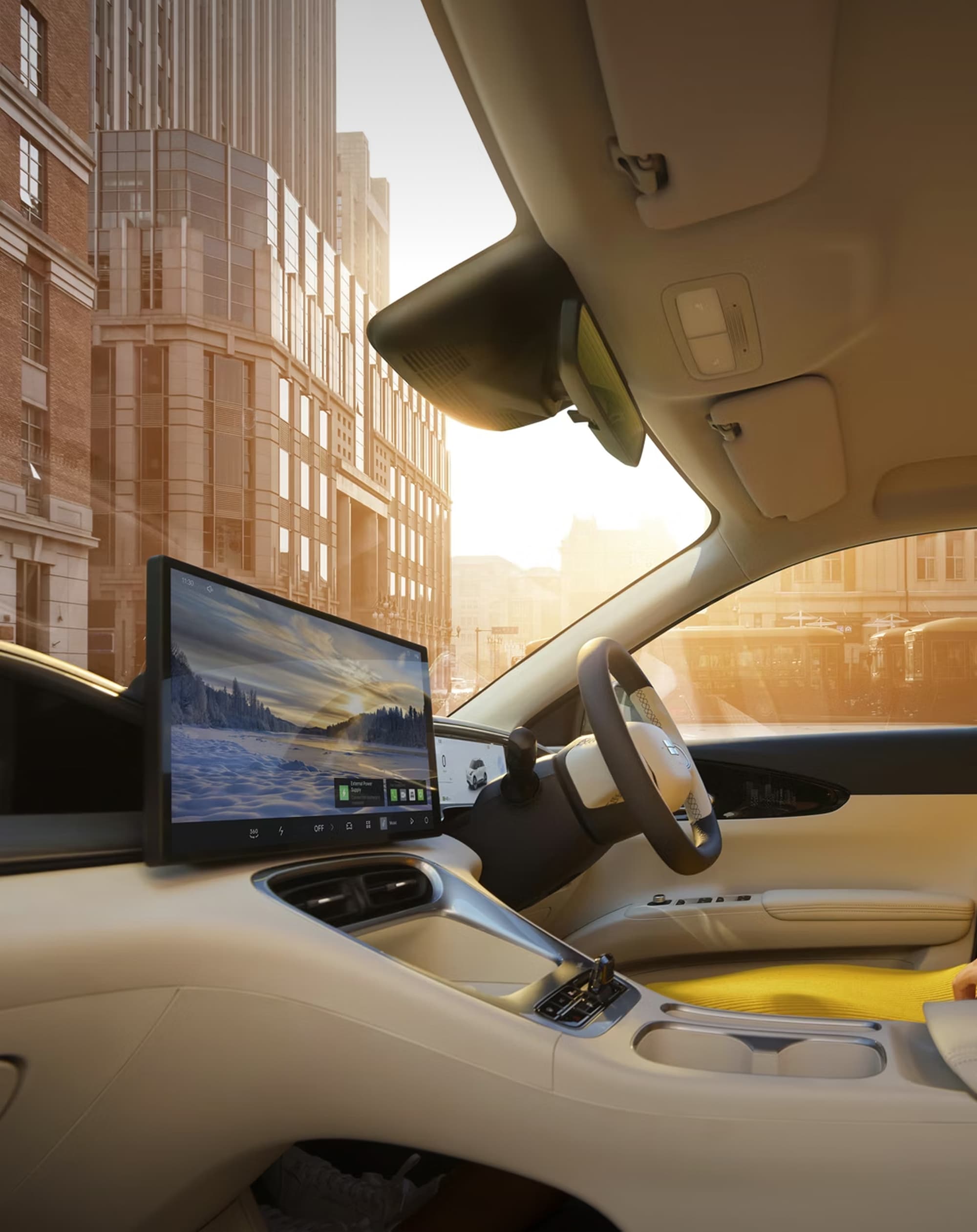 Geely E2 cabin with intuitive technology, comfort, and smart storage