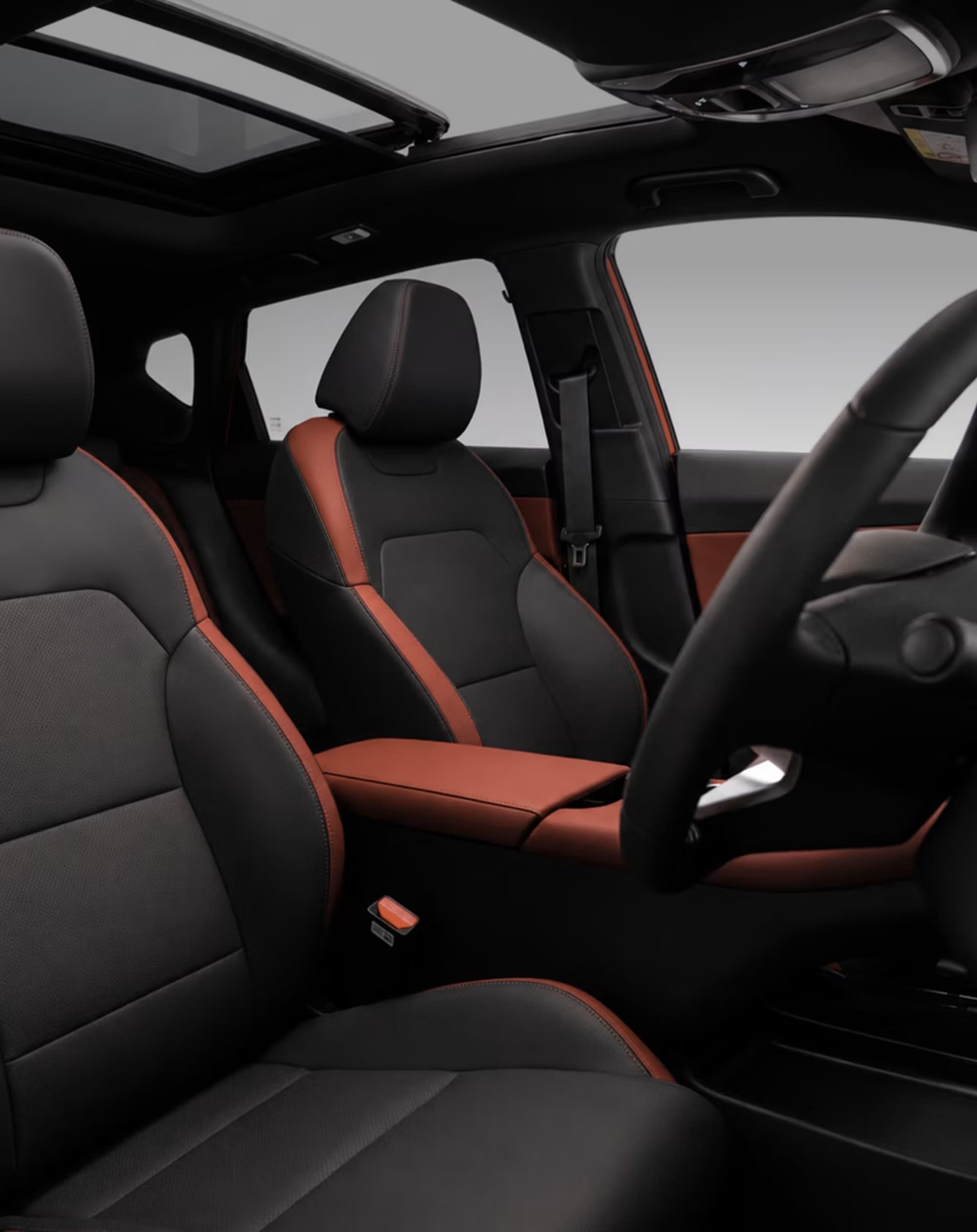 Geely Coolray two-tone interior with panoramic sunroof and front seats
