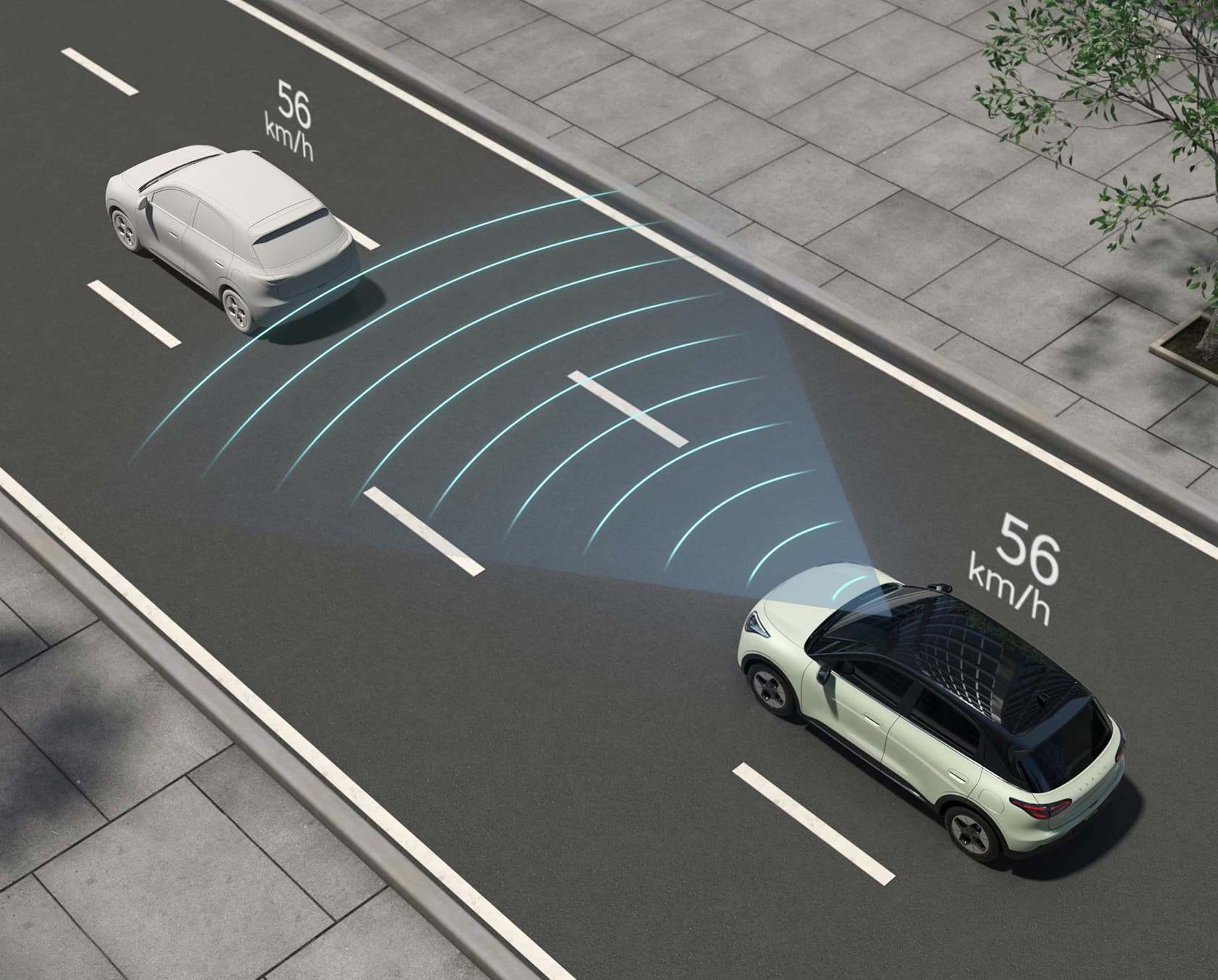 Geely Coolray adaptive cruise control maintaining safe following distance