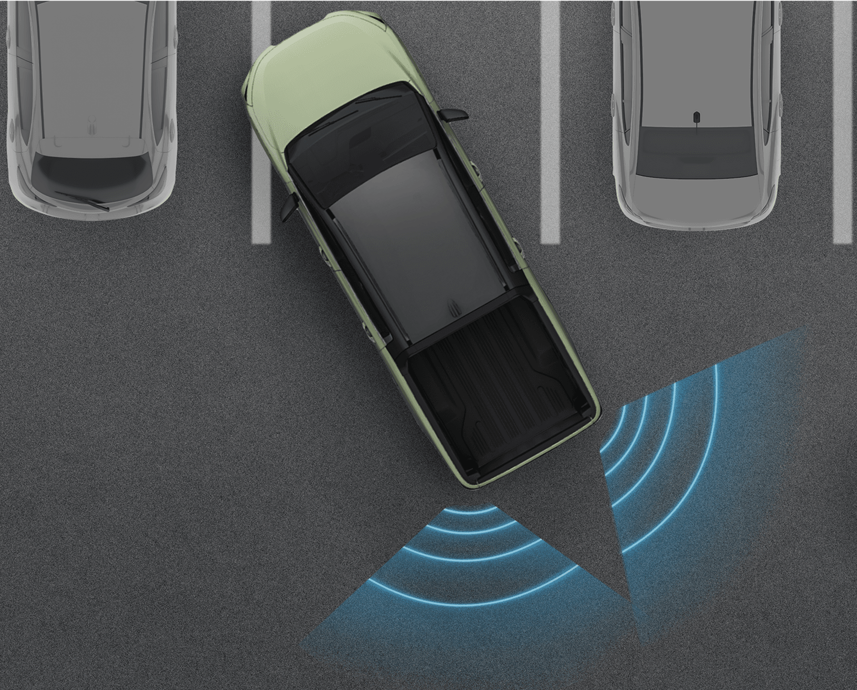 Geely Riddara Rear Cross Traffic Alert sensors while leaving a parking bay